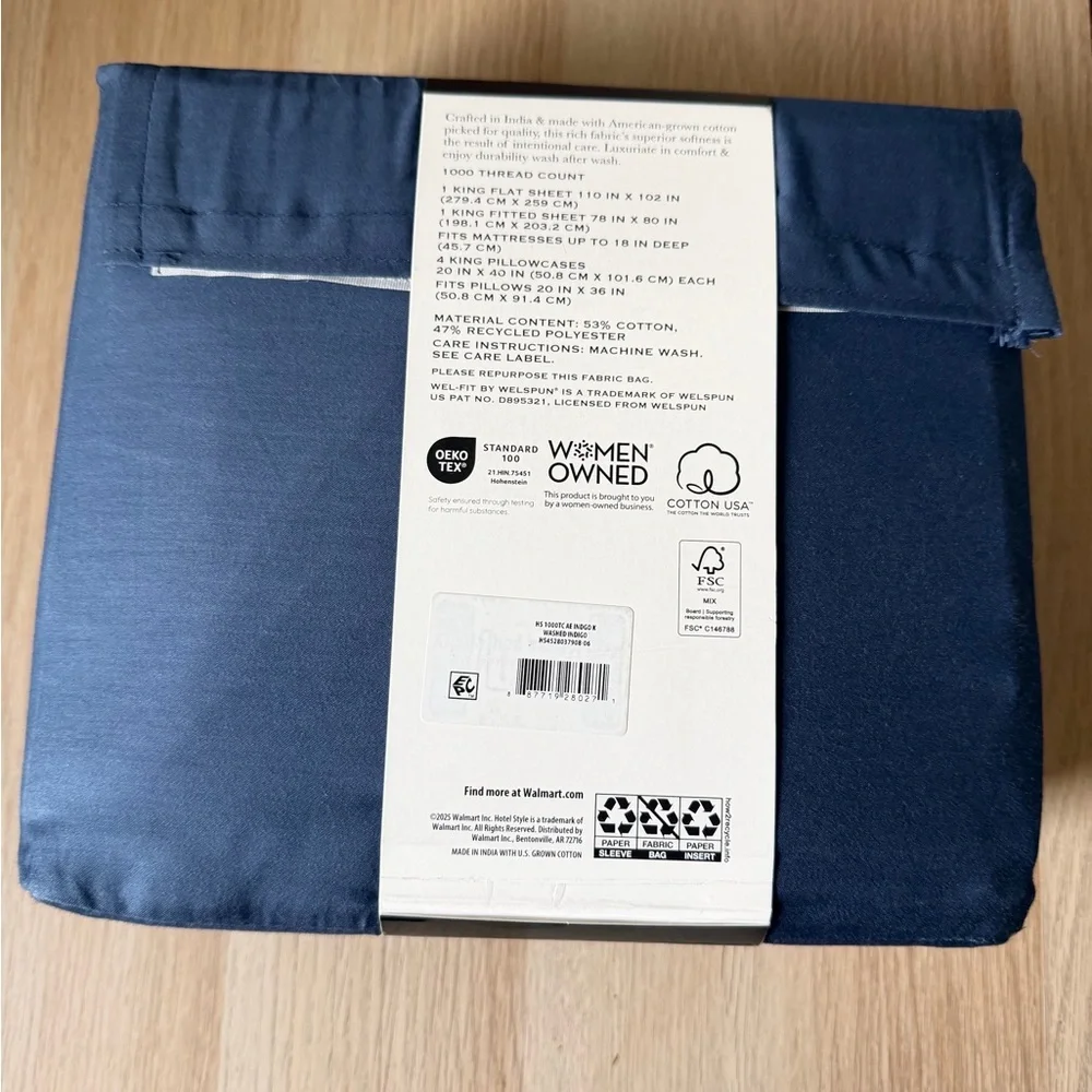 Hotel Style 1000 Thread Count Navy Sheet Set